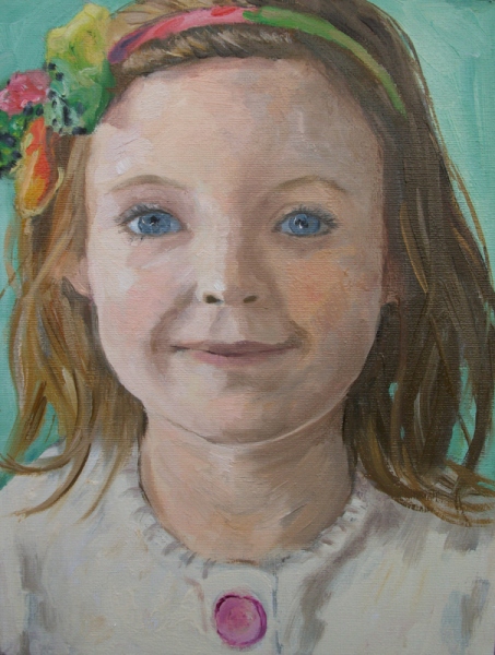 'Portrait of a little girl', oil