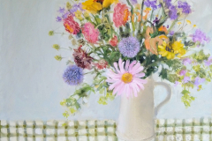 'Summer Flowers from Moss Valley' 60x60cm oil £850 Available from the Silson Contemporary 