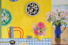 'Allotment Flowers & Jane Orme Plate' 92x122cm oil £1900 Available from the artist