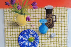 'April Tulips & Arabesque Jug' 61x76cm oil £895 Available from the The Cupola Gallery