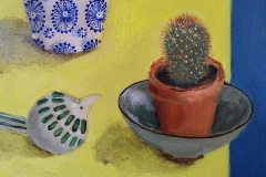 'Cactus & Ceramic Bird' 25x30cm oil £300 Available from Cambridge Contemporary Art