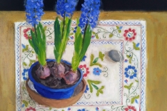 'Hyacinths & Pebble' 50x50cm oil £600 Available from Cambridge Contemporary Art