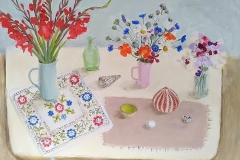 'Lucy & Sue's Flowers with Gladioli' 76x101cm  oil £1200 Available from Cambridge Contemporary Art